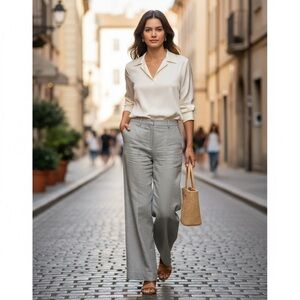 NWT Armani Collezioni Light Gray Dress Trouser/Pants    size 12